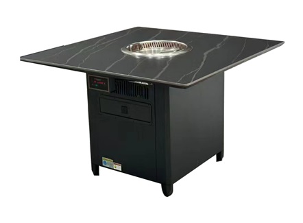 火锅店方形岩板无烟自净化火锅桌 火锅店方形岩板无烟自净化火锅桌
