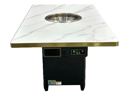 火锅店时尚无烟自净化大理石火锅桌 火锅店时尚无烟自净化大理石火锅桌