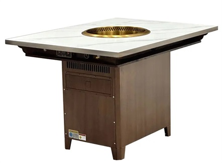 现代简约岩板台面|无烟自净化火锅桌|商用火锅店专用设备 现代简约岩板台面|无烟自净化火锅桌|商用火锅店专用设备