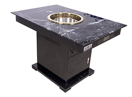 火锅店餐厅现代时尚大理石无烟火锅桌 火锅店餐厅现代时尚大理石无烟火锅桌