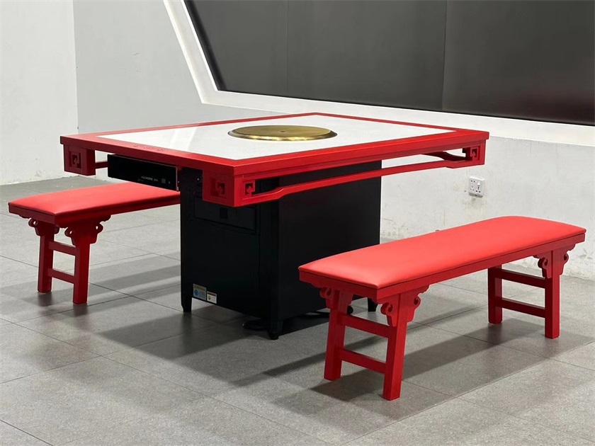 中式复古智能无烟净化火锅桌