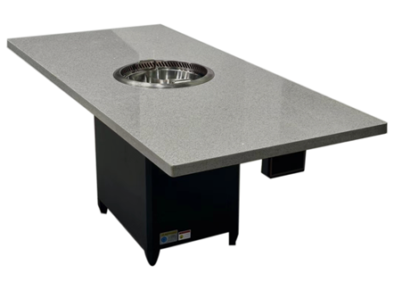 火锅店6人位大理石无烟净化火锅桌 火锅店6人位大理石无烟净化火锅桌