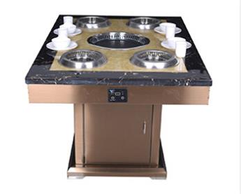 一人一小锅火锅烧烤一体智能无烟火锅桌