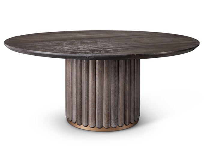美式西餐厅不锈钢底座实木桌面餐桌