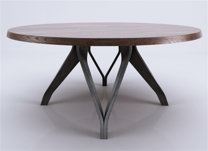 西餐厅美式工业风铁艺实木桌子