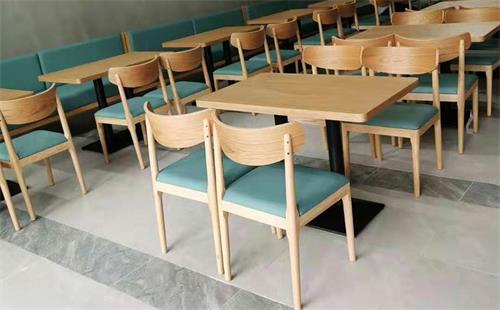 实木现代简约快餐厅桌椅