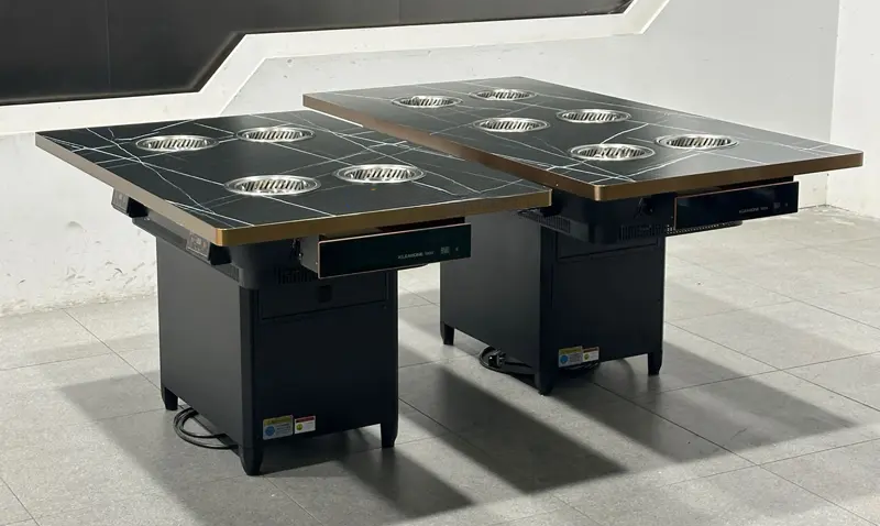 自助餐厅岩板台面一人一锅无烟小火锅桌