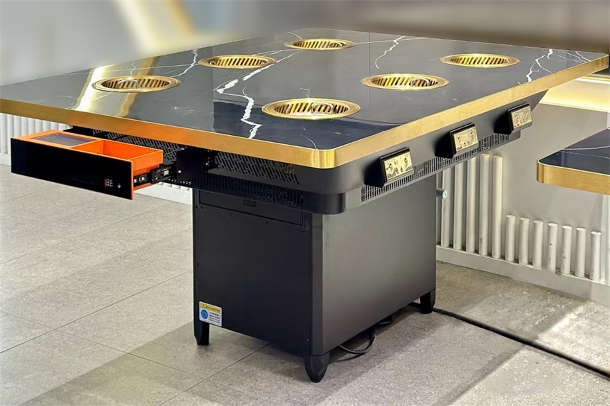 火锅店时尚轻奢6人位一人一锅无烟小火锅桌