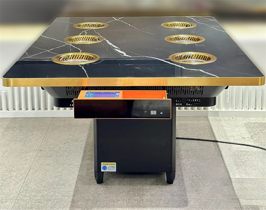 火锅店时尚轻奢6人位一人一锅无烟小火锅桌