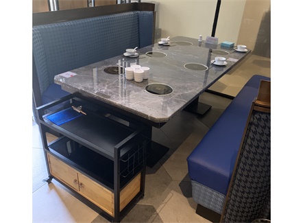 6人位大理石电磁炉一人一锅自助小火锅桌 6人位大理石电磁炉一人一锅自助小火锅桌