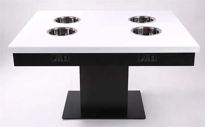 火锅店4人位大理石一人一锅电磁炉火锅桌子