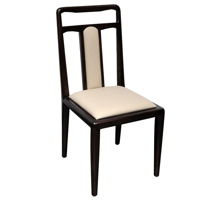 粤菜中餐厅新中式实木皮质椅子