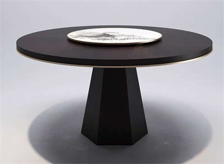 中式会所餐厅包间带转盘圆餐桌家具 中式会所餐厅包间带转盘圆餐桌家具