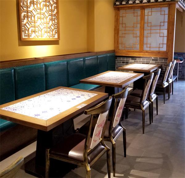 中式湘菜馆酒楼实木餐厅桌椅